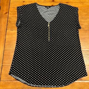 Express zip up polka dot top